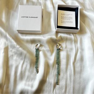 justine clenquet clip on earrings turquoise rare.
Brand new with box dust bag